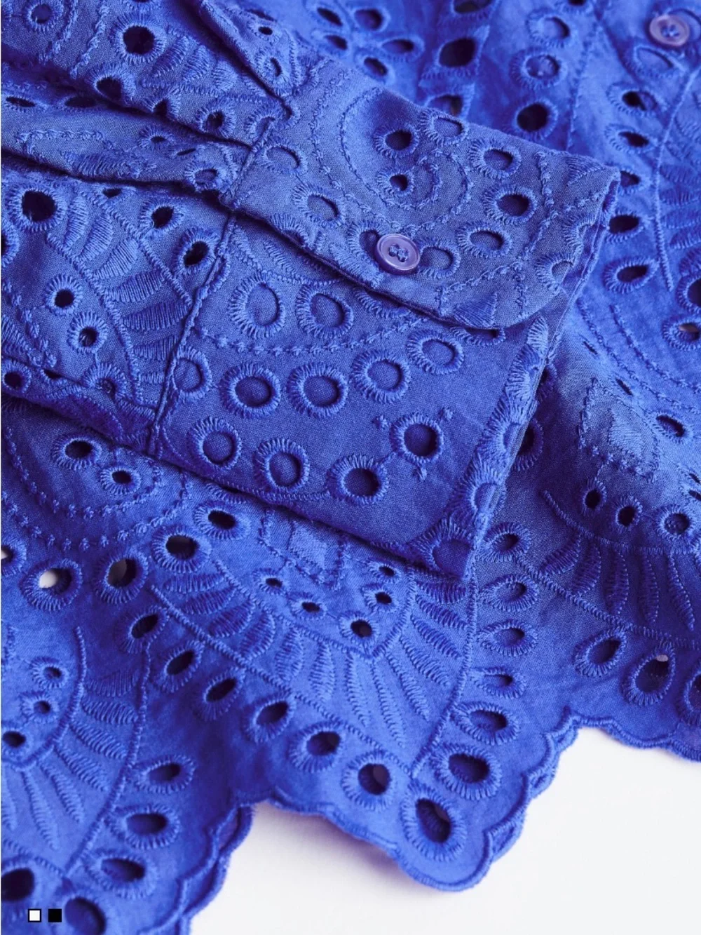 Eyelet Embroidered Button-Front Shirt